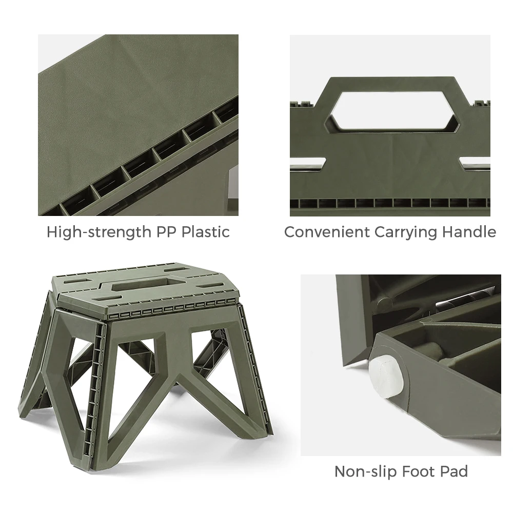 Taburete de plástico para hombre, taburete plegable portátil para acampar al aire libre, antideslizante, silla de pesca, taburete cuadrado, Maza - imagen 5