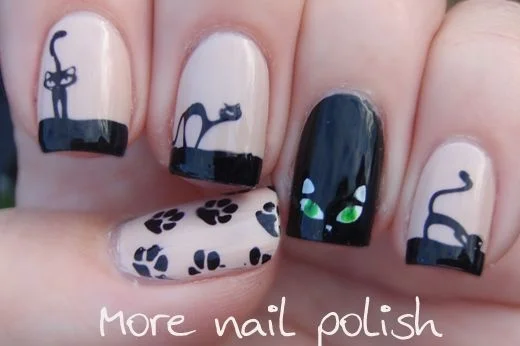 1 hoja de 12 tipos de diseños DIY, pegatinas de transferencia para uñas, patrones de gato negro, envolturas para uñas, calcomanía de marca de agua, calcomanías para uñas de dedo - imagen 3