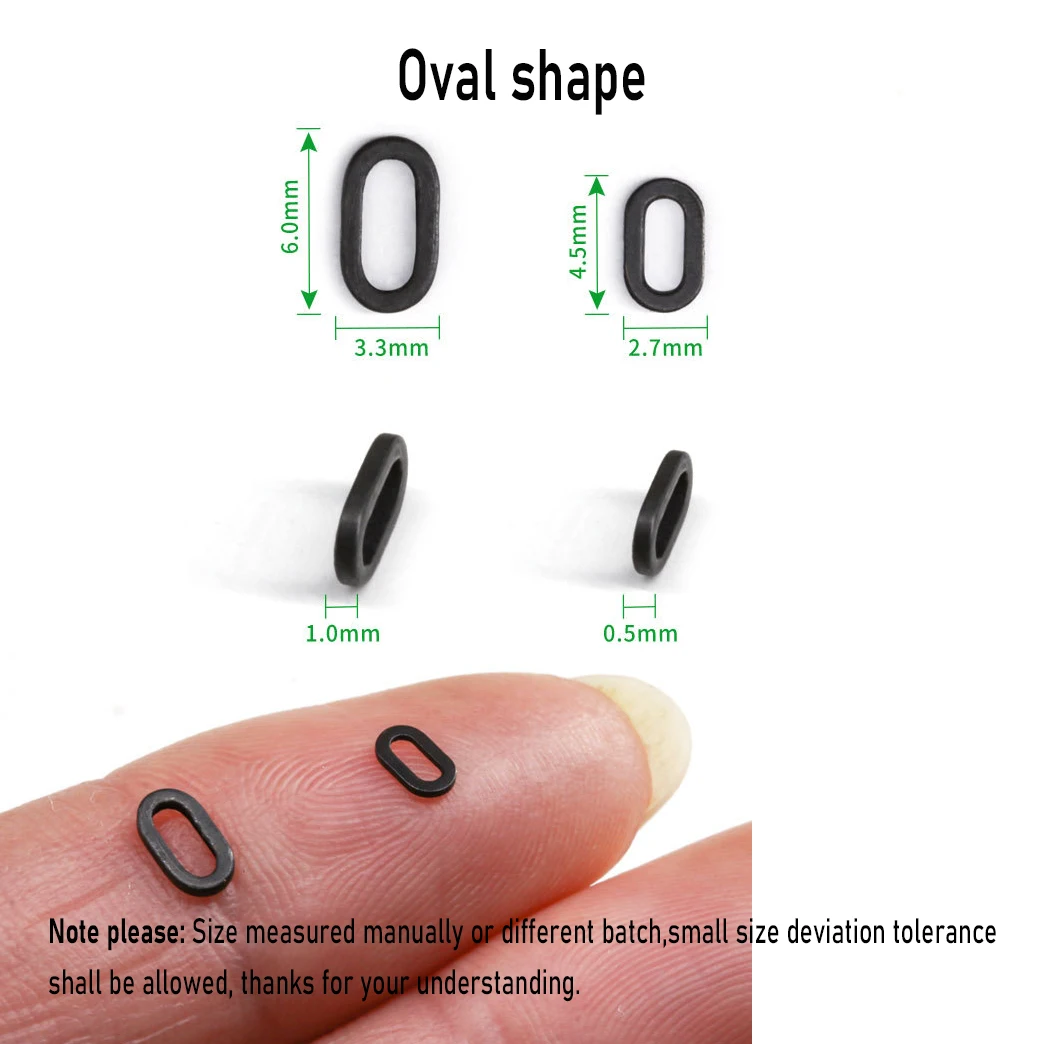 [30 uds] anillo redondo plano negro mate aparejo de pesca de carpa Terminal accesorio de aparejos de extremo 2mm 2,5mm 3,1mm anillo de aparejo Tippet - imagen 3