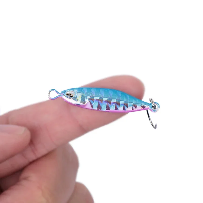 Nuevo Mini señuelo de pesca 3,2 CM 5g cuchara señuelos de Metal Spinnerbait Minnow pez pequeño anzuelo individual Jig Stream trucha hielo de invierno - imagen 4