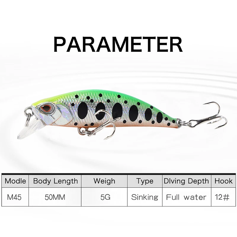 Mini Señuelos de Pesca que se hunden, cebo duro de plástico Artificial, aparejos de pesca de lubina, Jerkbait, Crankbait, 5,5 cm, 5g - imagen 3