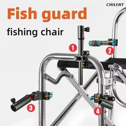 LINNHUE-Juego de sillas de pesca, soporte para batería, soporte para paraguas, bandeja para cebo, protector de peces, juego completo de accesorios generales