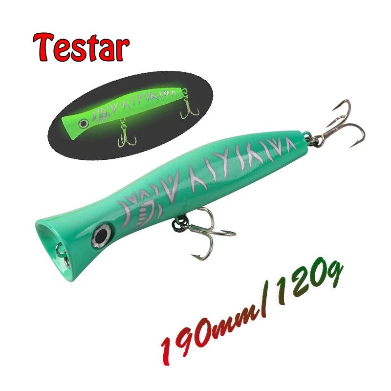 Testar-Señuelos de Pesca de 190mm y 120g, cebo duro Artificial para Pesca de lubina y Lucio - imagen 2