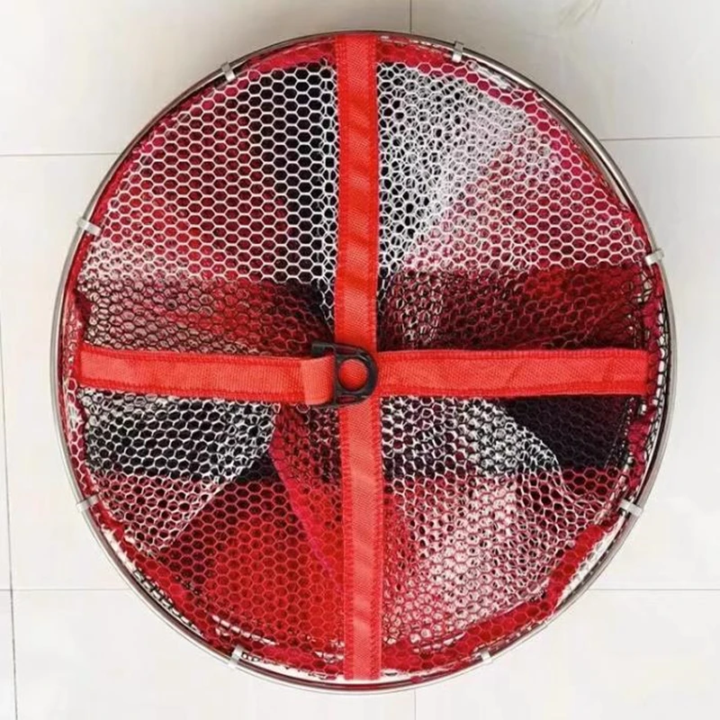 Redes de pesca portátiles plegables de nailon y acero inoxidable, redes largas reforzadas, accesorios de pesca duraderos - imagen 4