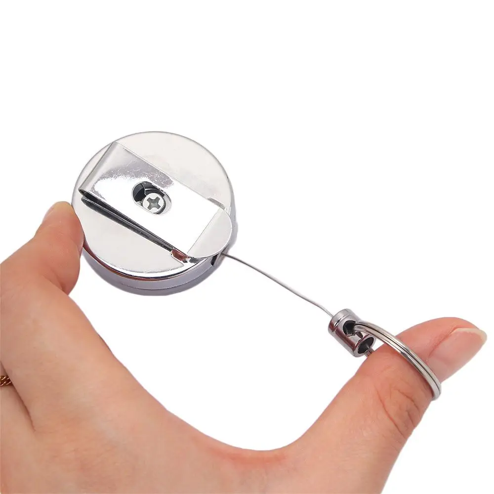 Clip de cinturón antipérdida, herramienta retráctil para exteriores, cuerda de alambre de acero, llavero de alarma, alta resistencia - imagen 4