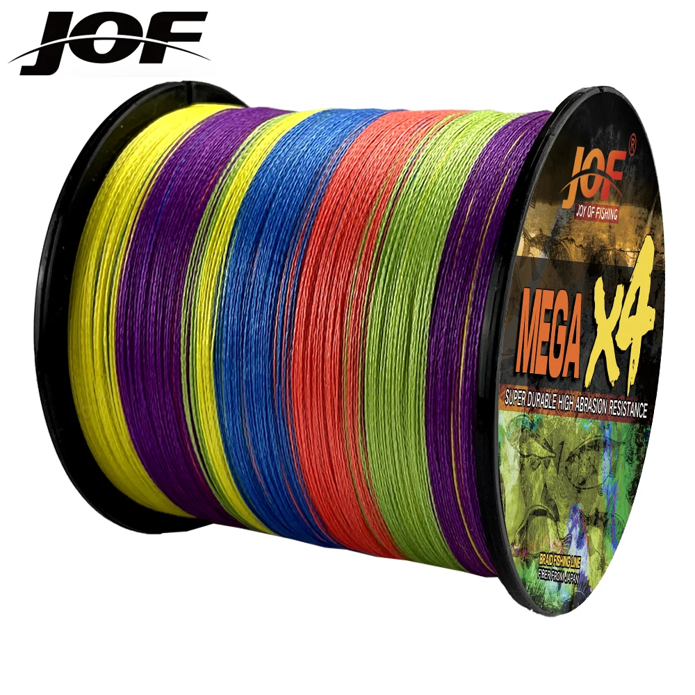JOF-sedal de pesca trenzado de 4 hebras, hilo de pescar de 1000M, 500M y 300M, de resistencia superfuerte, multifilamento de 4 tejidos, para carpa, 10-80lbs - imagen 2