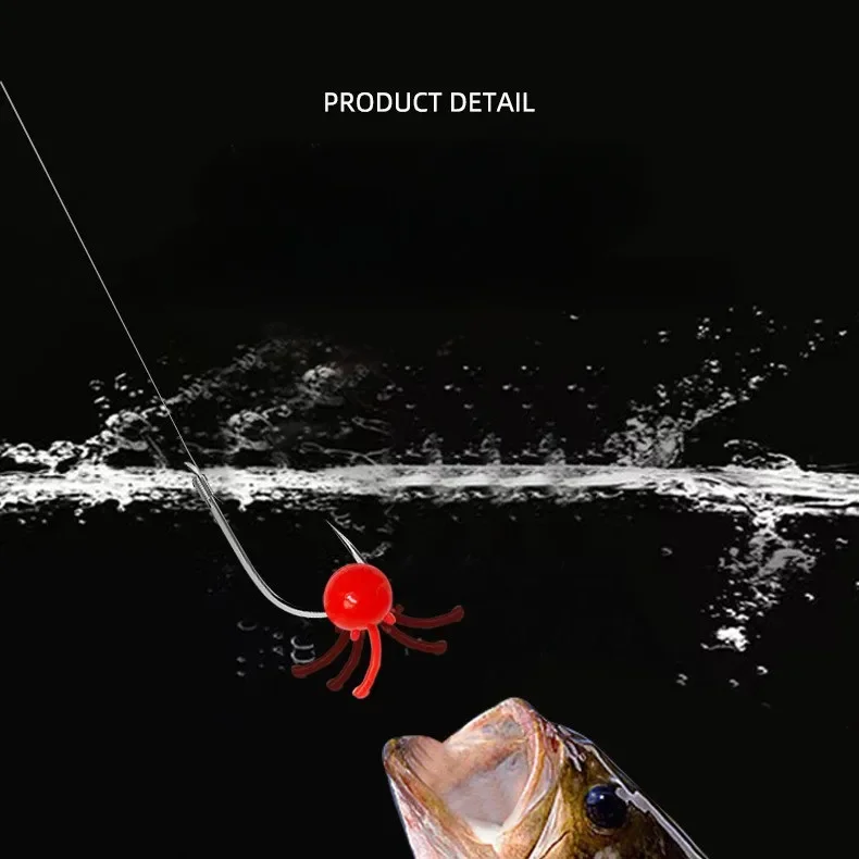 Juego de cebo de cuentas suaves de burlas dinámicas, plataforma de pesca Yadou de carretera con bola de cola de 4/6/10mm para croaker, carpa, señuelo de pesca de hierba verde - imagen 5