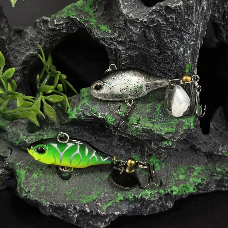 Señuelos de Pesca giratorios oscilantes de Metal VIB cebo de vibración 35mm 8,7g trucha Pesca de invierno cebos duros Spinner cuchara Vibra señuelo Pesca - imagen 3