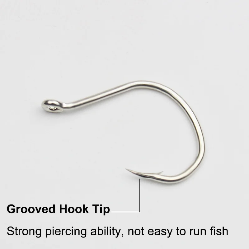 Anzuelo de Pesca Jigging Eyed head brillante, anzuelo de hojalata a prueba de óxido para Lucio, atún, lubina, accesorio de Pesca, artículos de Pesca, 500 piezas - imagen 5