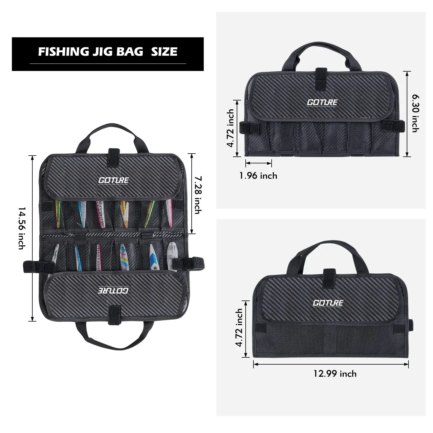 Bolsa impermeable pesca Goture – Organizador portátil fibra carbono