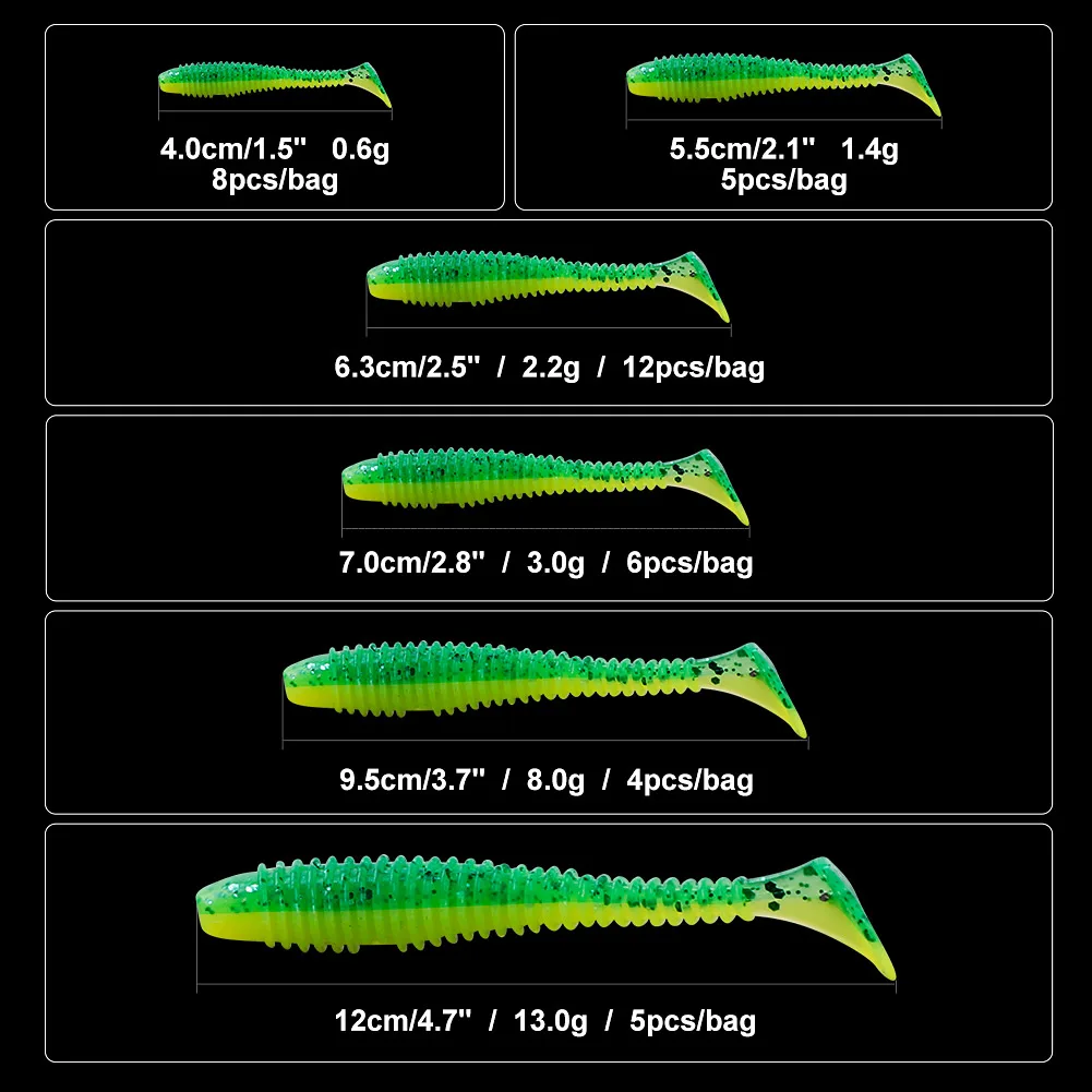 Noeby señuelos blandos de pesca, cebo Artificial suave de 9,5 cm y 8g con cola de paleta, gusano oscilante, Swimbait Wobbler para cebo de pesca de silicona para lubina - imagen 2