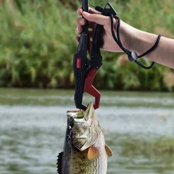 Pinza de pescado flotante de 24cm, controlador de labio de pescado de nailon portátil, herramienta de agarre de pescado con cordón para agua dulce y salada