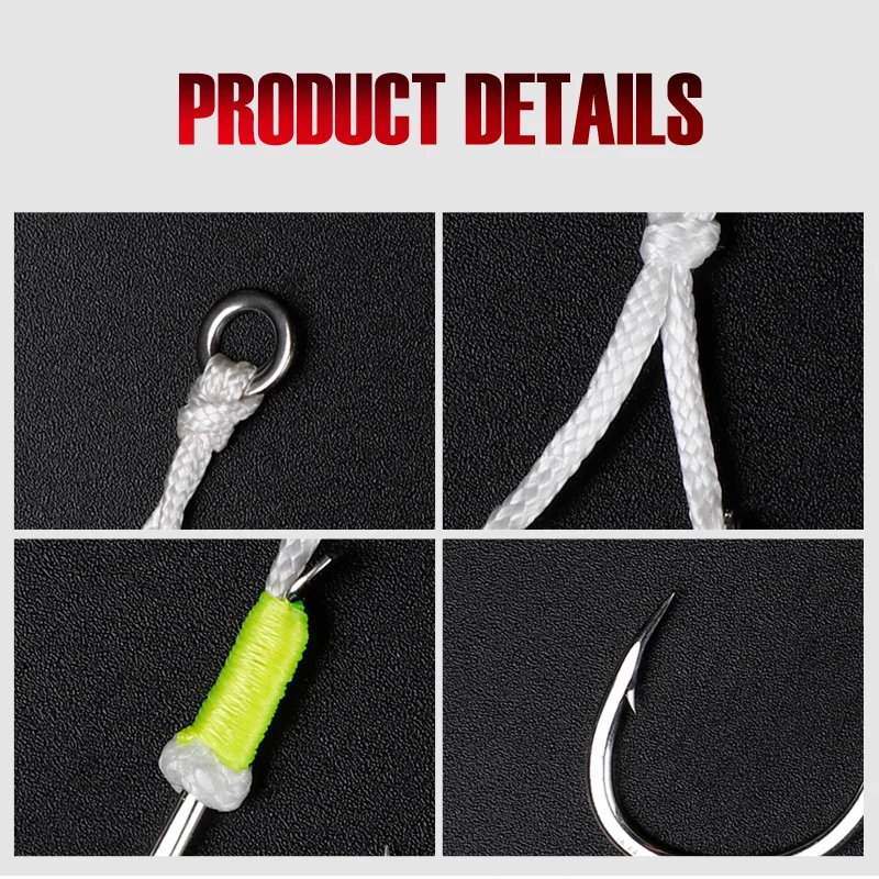 NOEBY Slow Jigging Twin Assist Hook 1/0 2/0 3/0 4/0 5/0 6/0 Fishing Hook Double Barbed High Carbon Steel Metal Jig Fishing Hooks - imagen 5