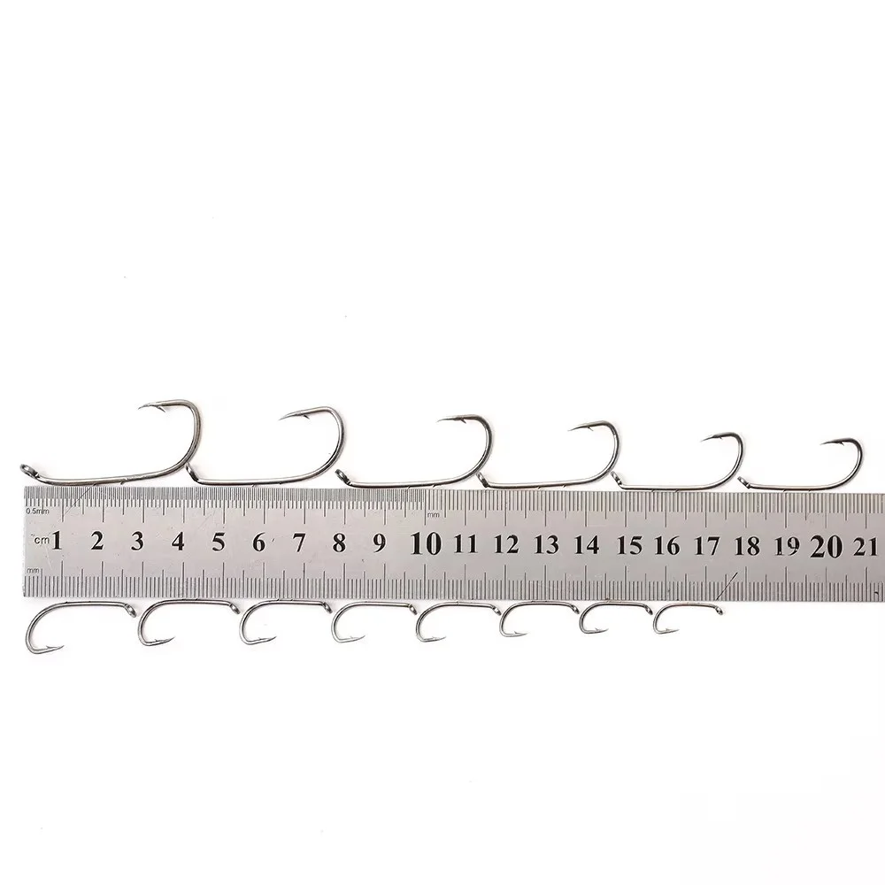 NGB 50-100 Uds anzuelos de pesca de acero rico en carbono 92647 anzuelo de señuelo suave con púas anzuelos individuales accesorios de pesca 5/0 # -10 # - imagen 2
