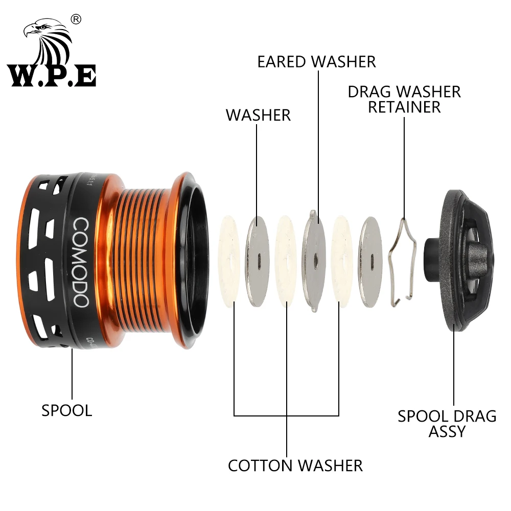 W.P.E-carrete de Pesca COMODO, aparejo giratorio ligero, 3000/4000, alta relación de transmisión 5,1: 1 7 + 1 BBs - imagen 5