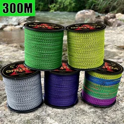 Línea de pesca trenzada X4 de alta calidad, 4 soportes, 300M, cable Fsihing moteado Invisible, multifilamento de 10-80LB, líneas manchadas de 0,11-0,5mm