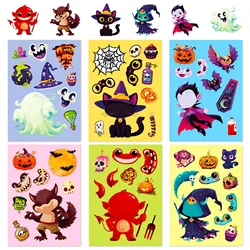Pegatinas rompecabezas Halloween – Gato negro y vampiro para niños