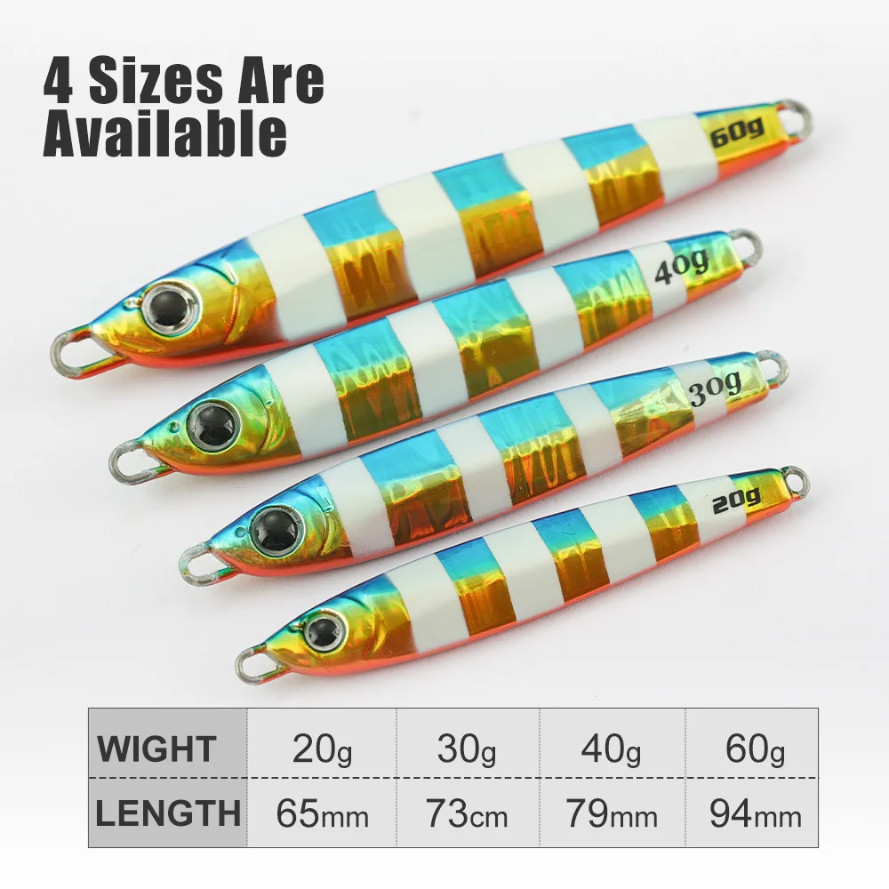 JIGGINGPRO 20g 30g 40g 60g 80g Shore Jigging Casting Jig Micro Metal Jig pesca señuelo caballa - imagen 2