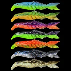 Señuelos de vinilo multisección bicolor para pesca en mar