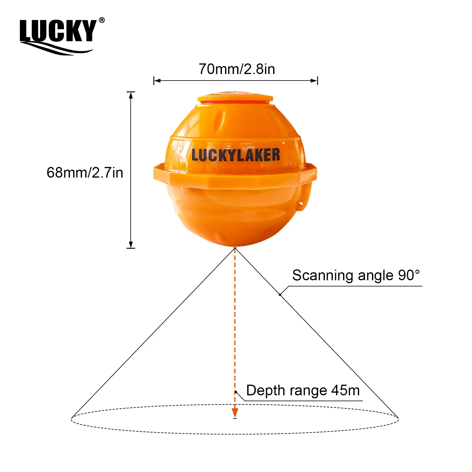 Lucky-sonar inalámbrico buscador de peces peces de mar detectar sirena portátil WIFI 135 pies (45 m) de profundidad IOS Android FF916 - imagen 3
