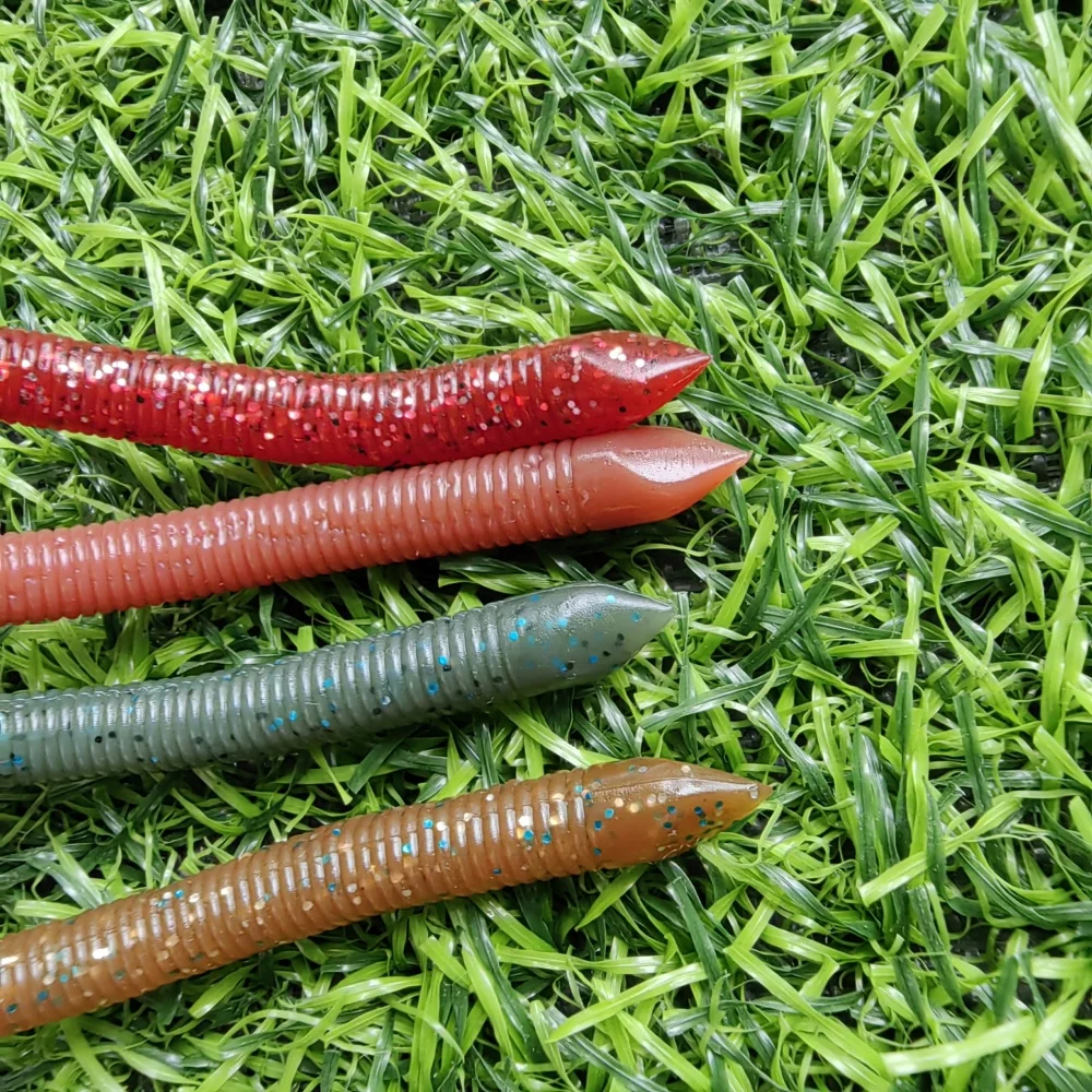 MUKUN-señuelo suave de lombriz de tierra, hundimiento lento, 3,8g, 130mm, Señuelos de pesca artificiales, lubina, pez plano, gusanos, cebos blandos de pesca - imagen 4