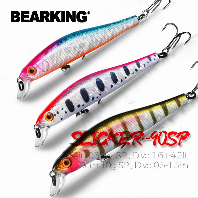 BEARKING 9cm 10g Sp sistema magnético cebo duro Minnow modelo caliente acción perfecta 13 colores diferentes Señuelos de Pesca Z90