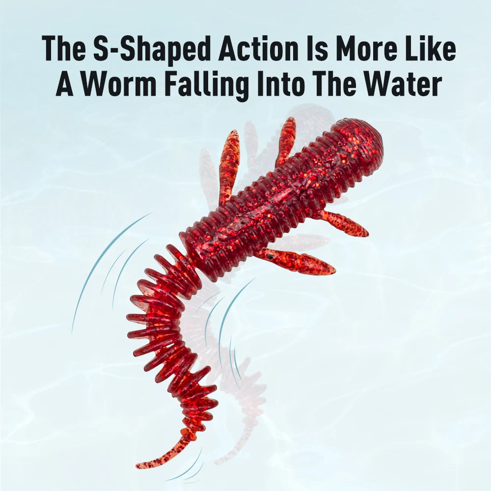 Kingdom Dancing-señuelo suave de gusano para pesca, 1,7g, 2,7g, 60mm, 75mm, S, flotante, TPE, Swimbaits, olor a pescado, señuelo de lubina Artificial - imagen 4