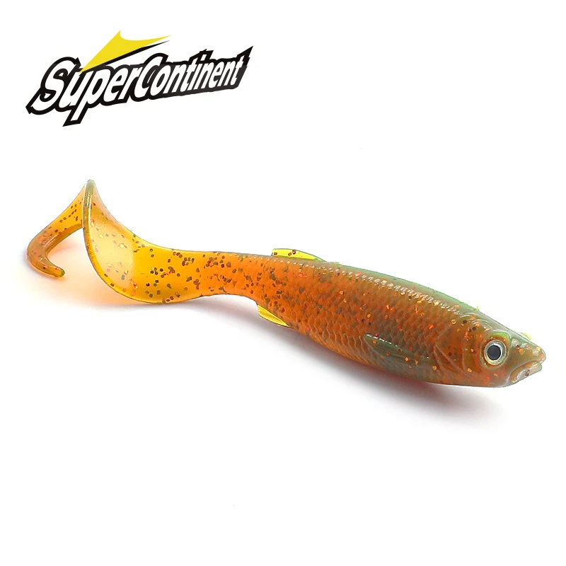 2023 supercontinente Swimbait Shad t-tail Luya cebo suave 5cm/6,5 CM Pike Zander pesca depredador ojos 3d señuelo suave Señuelos de Pesca