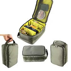 Bolsa de aparejos de pesca Oxford, carrete de pesca portátil de gran capacidad, señuelo, gancho, almacenamiento de engranajes, bolso, funda de carrete de pesca al aire libre