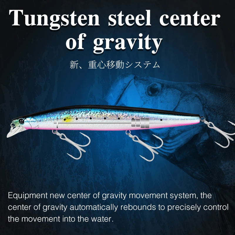 TSURINOYA STINGER 140F – Minnow flotante largo alcance tungsteno - imagen 5