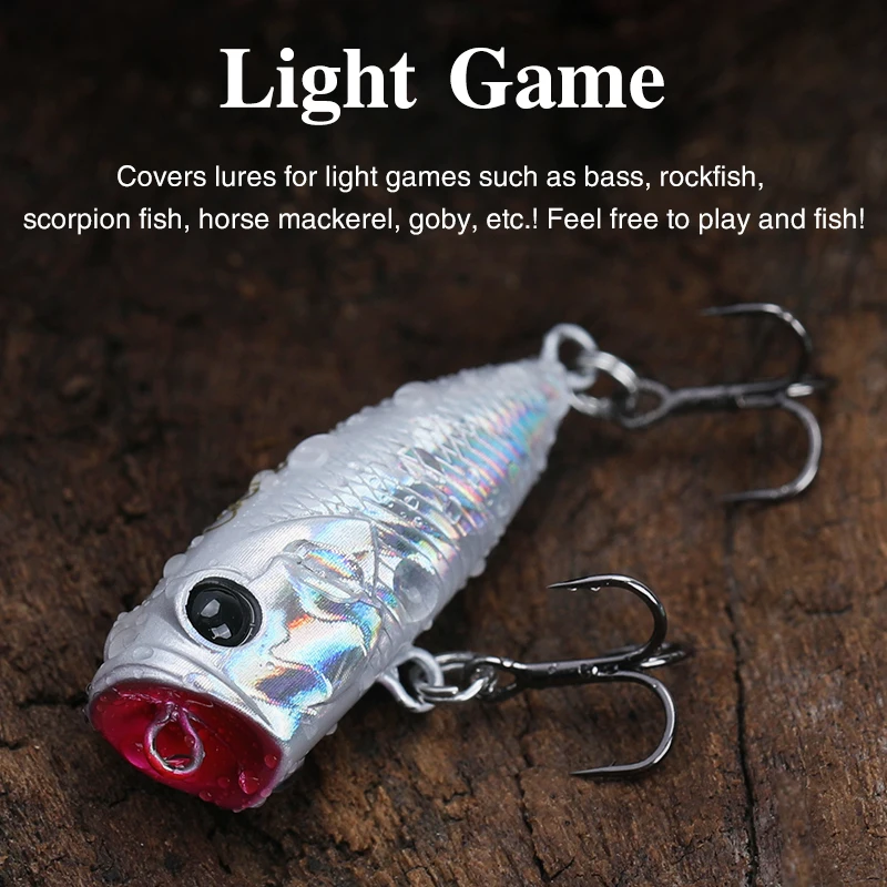 TSURINOYA-señuelo de pesca de 4cm y 3,3g, señuelo de pesca Topwater Popper CATCHER 40F, cebo duro de acción para Paseo de perros, juego de luz, pez Roca, modelo de ratón grande - imagen 5