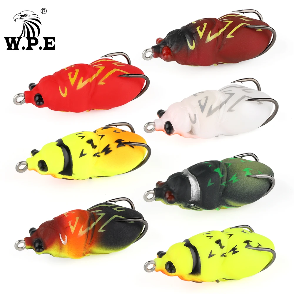W.P.E-señuelo de rana de piezas, 6cm, 12,5g, Multicolor, suave, de silicona, Swimbait, Lucio, pez gato, cabeza de serpiente, aparejos de pesca - imagen 5