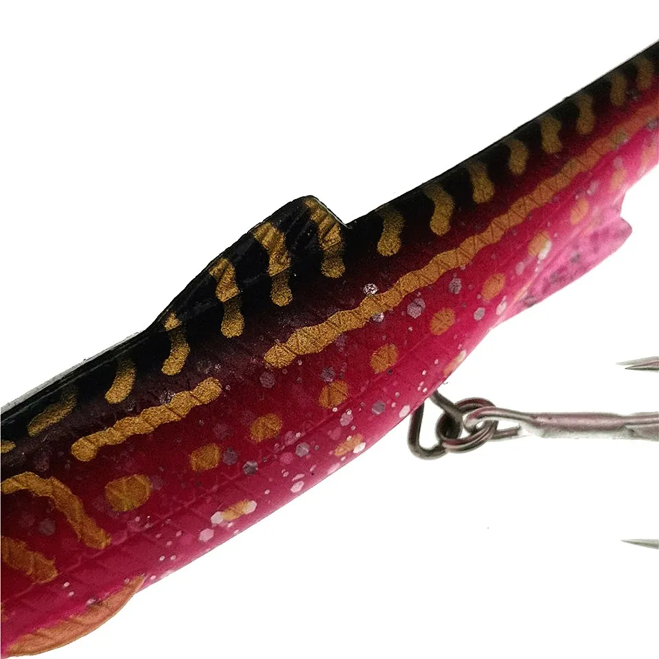 Un señuelo de pesca vibrante diseñado para atraer peces con su apariencia realista