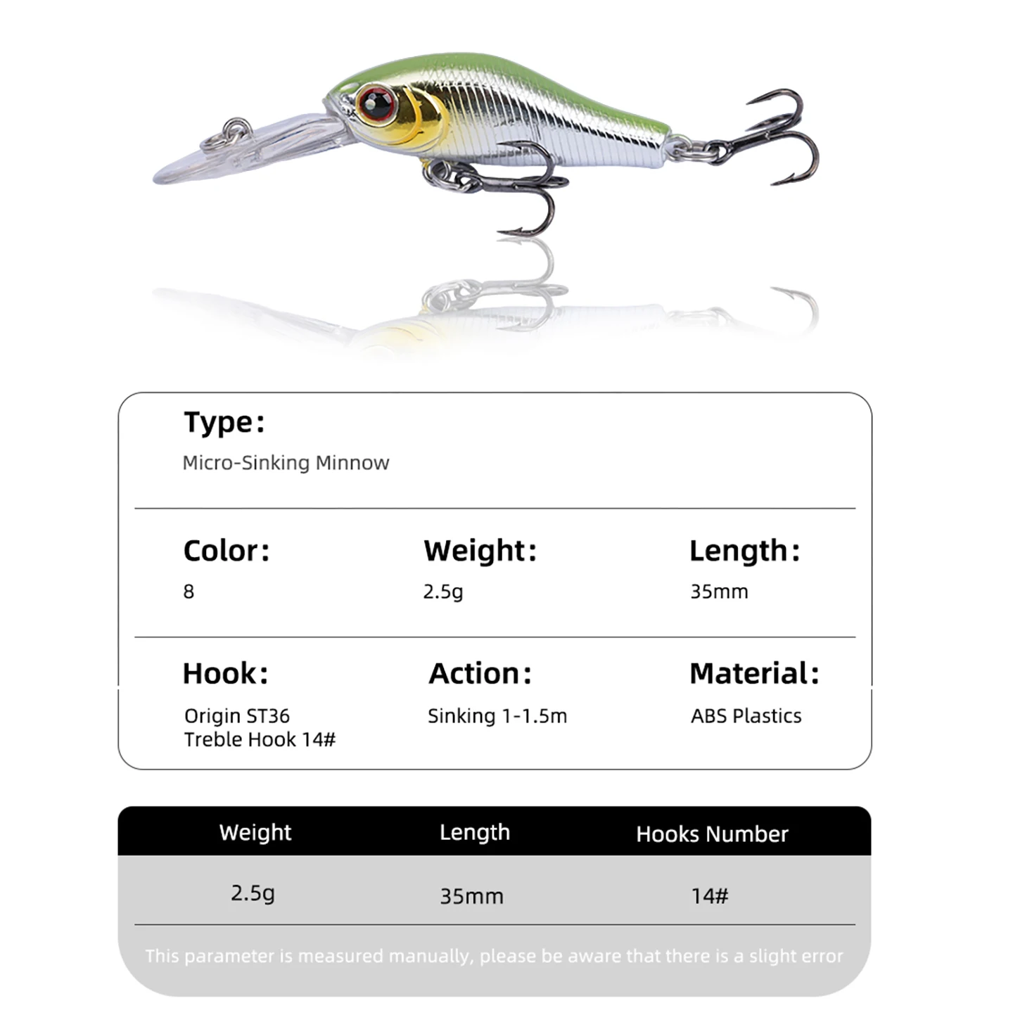 Crankbait Hundido para Trucha, Lubina y Perca – Señuelo de Invierno - imagen 2