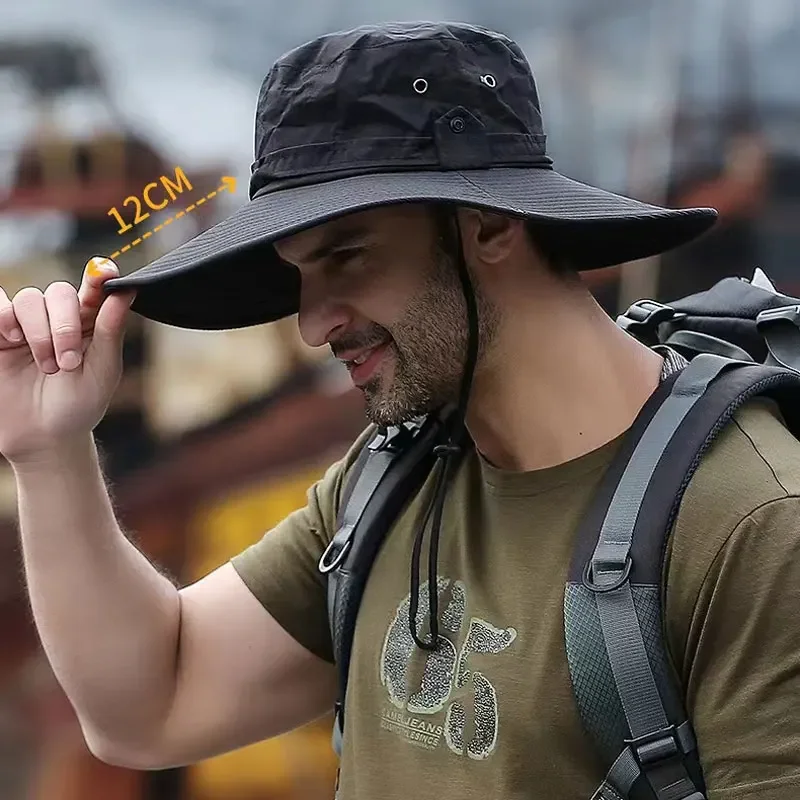 Gorros de pesca ajustables para senderismo, Camping, gorras informales para exteriores, protección solar, sombrilla transpirable, sombreros plegables para hombres y mujeres - imagen 4