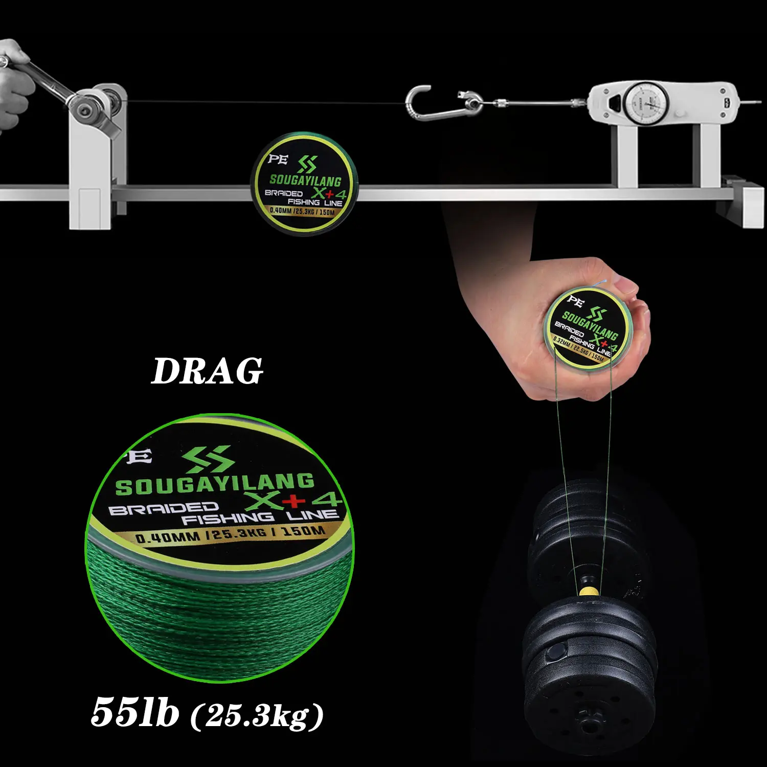 Sedal Trenzado PE Sougayilang 4+X para agua dulce y salada - imagen 4