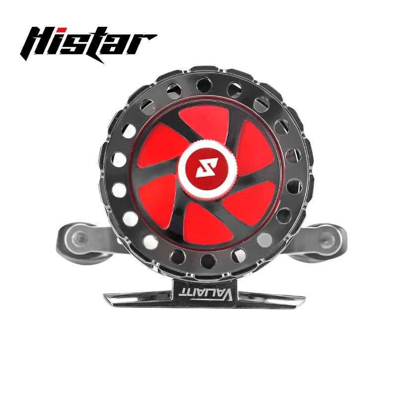 Carrete de hielo de Metal completo de velocidad del viento HISTAR, relación 2,8:1, 6 + 1 rodamientos de bolas, perilla de goma, carrete de pesca con capacidad de línea de 169G, 0,23mm/100m