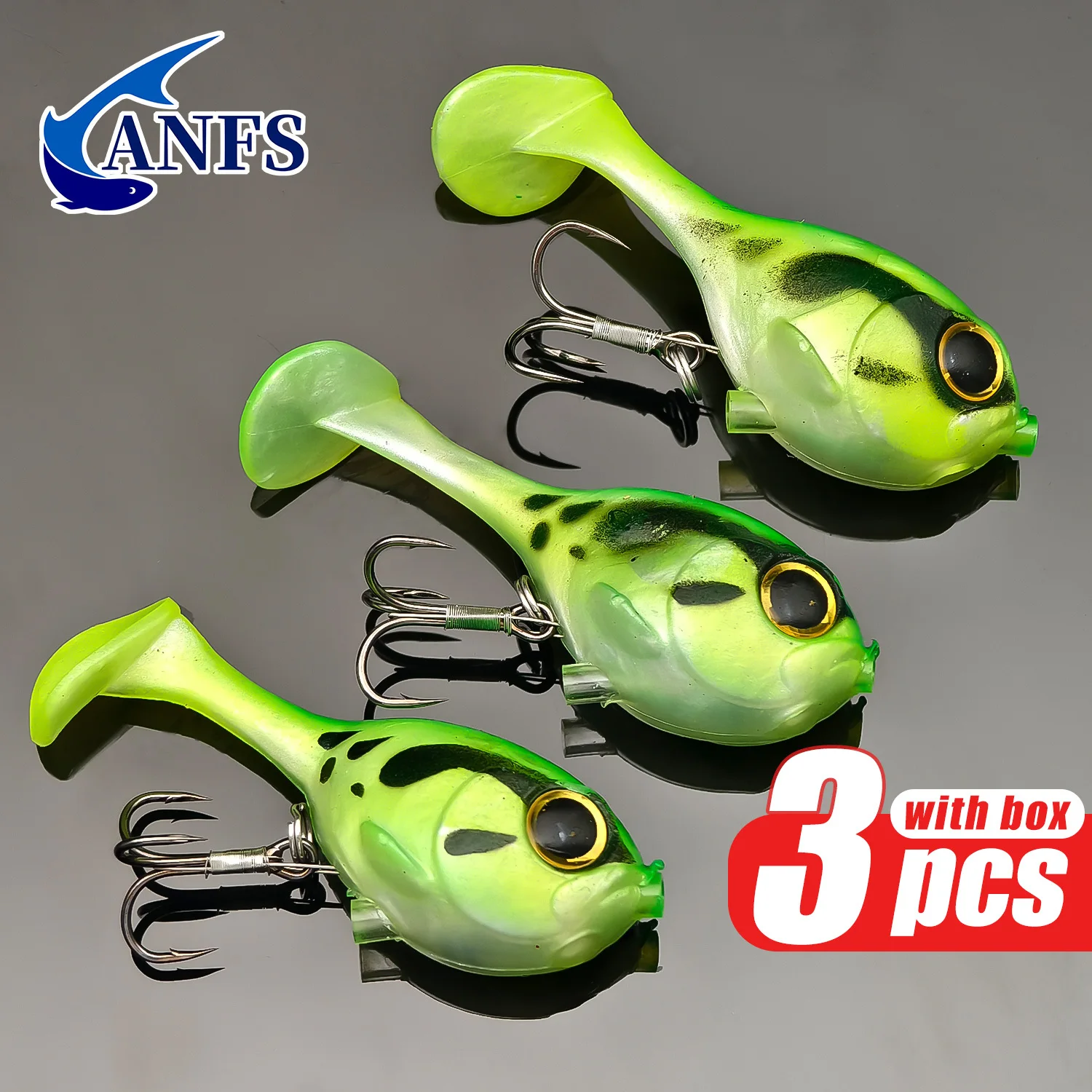 Kit de Señuelos de Pesca blandos, cebo Artificial que se hunde para pesca en agua dulce y salada, 3 uds. - imagen 2