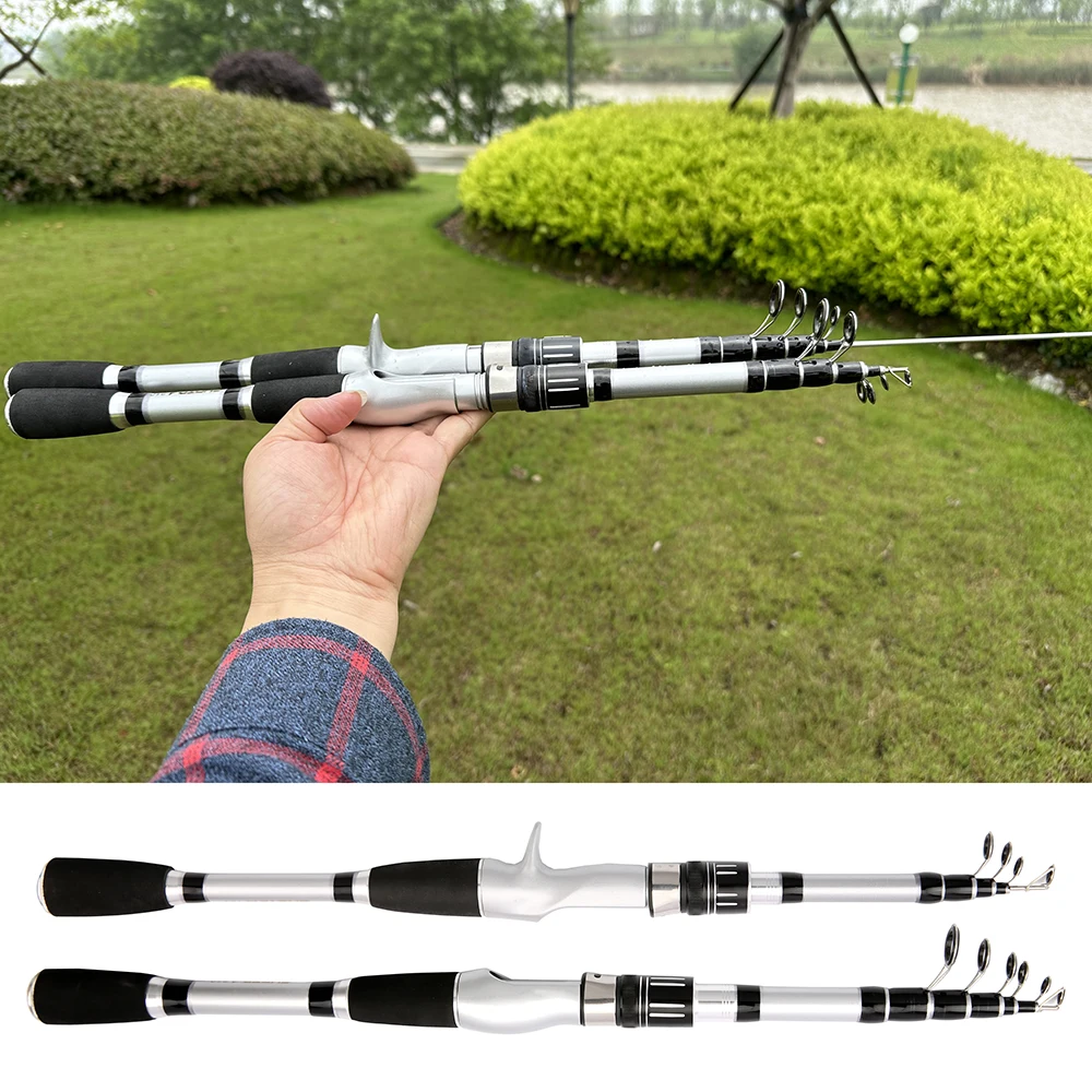 Juego de caña de pescar telescópica de fibra de carbono, carrete giratorio/fundición, señuelo Jigging, Baitcasting, Pesca de lubina, 1,5 m-3m, nuevo - imagen 5