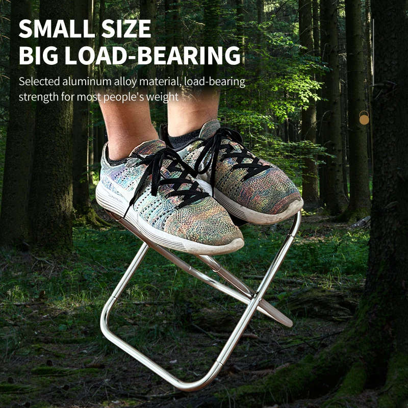 Taburete plegable portátil de aleación de aluminio para exteriores, taburete para Picnic y Camping, MIni silla de almacenamiento para pesca, muebles ultraligeros - imagen 5