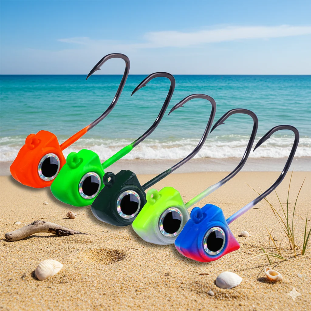 5 uds Crappie Jig head peso 0,85g 1,75g 3,5g Plantilla de pesca agua dulce agua salada gusano anzuelos para Panfish Bass jigging pesca