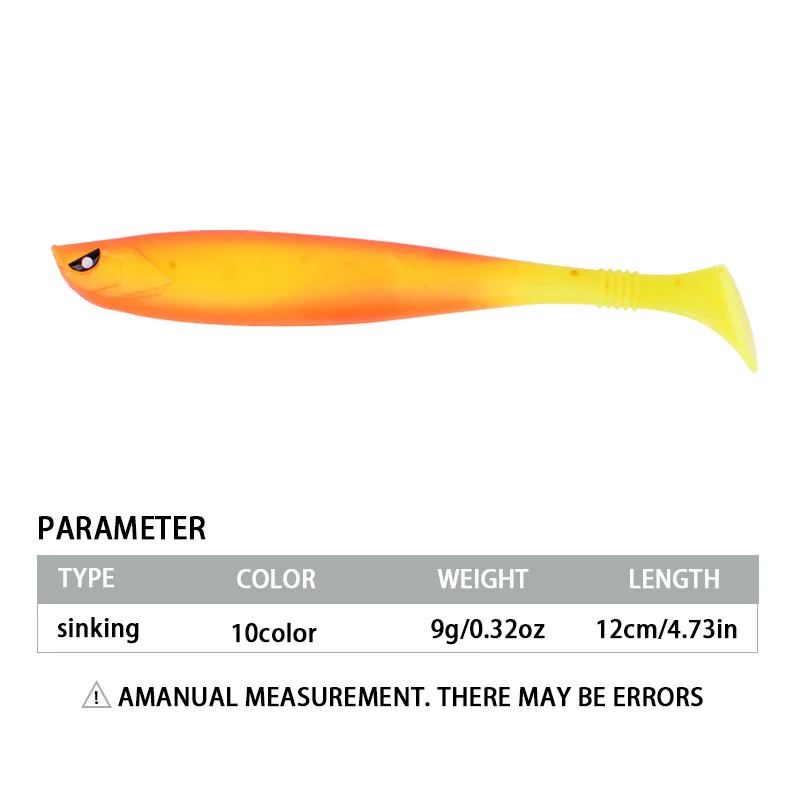 1 unidad de cebo blando de 9g y 12cm, Jig Wobbler, Señuelos de Pesca, sábalo japonés, Swimbaits, cebo Artificial, Jig Head, pesca con mosca, pez de goma de silicona - imagen 2