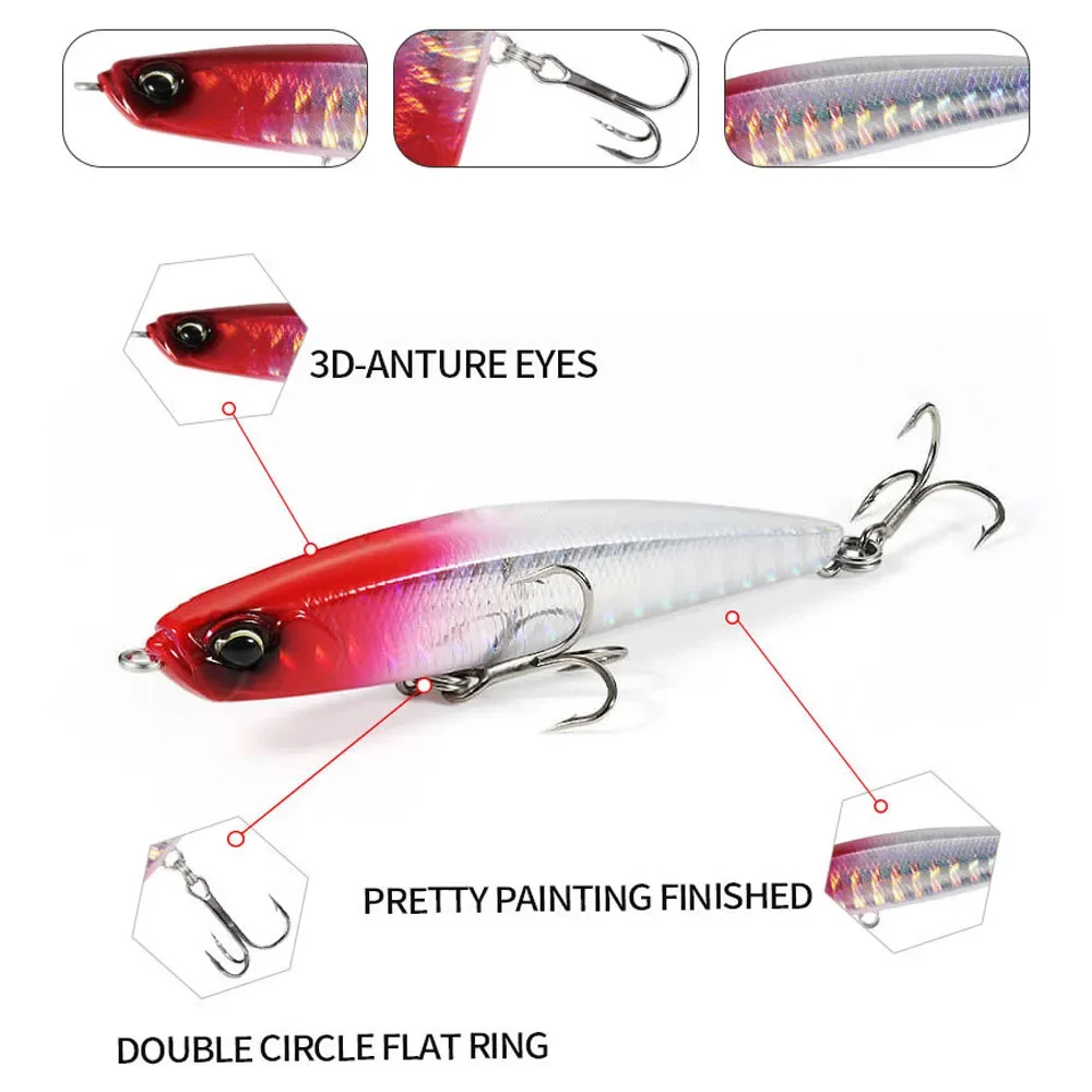 Señuelo lápiz hundible Swimbait con ojos 3D para lubina - imagen 3