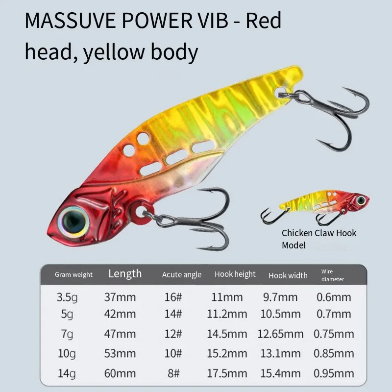 VIB-señuelo de pesca 3g 5g 7g 10g 14g, cuchara giratoria, fregadero de vibración, Jerkbait Swimbait, plantilla de Metal, cuchara, cebo Crankbait, cebos para lubina y trucha - imagen 2