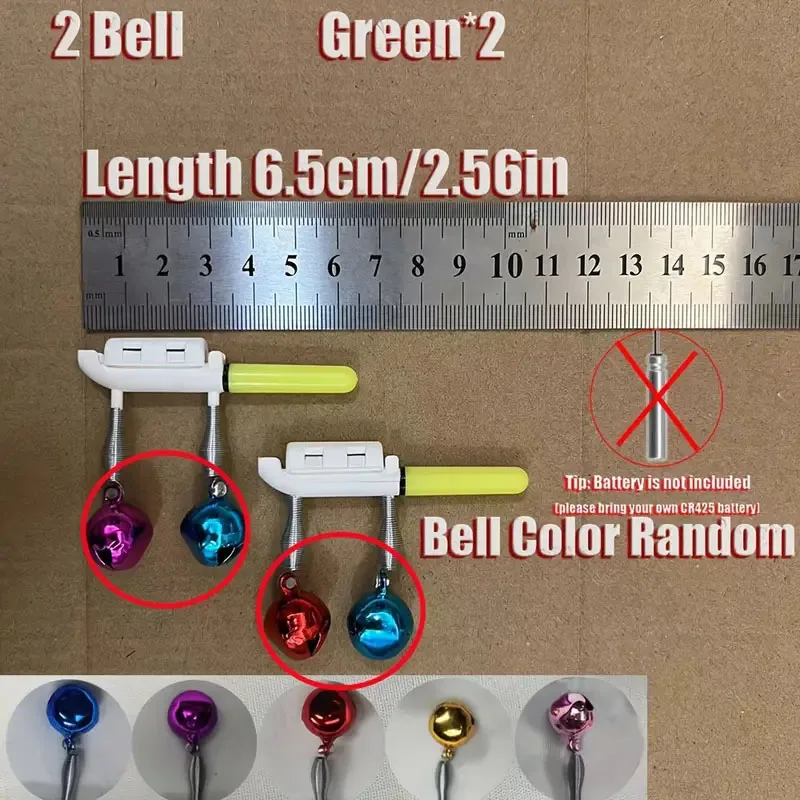 2 unids/set cañas de luz de pesca electrónicas campanas Led cañas de luz alarmas de mordida Cr425 (baterías no incluidas) - imagen 3