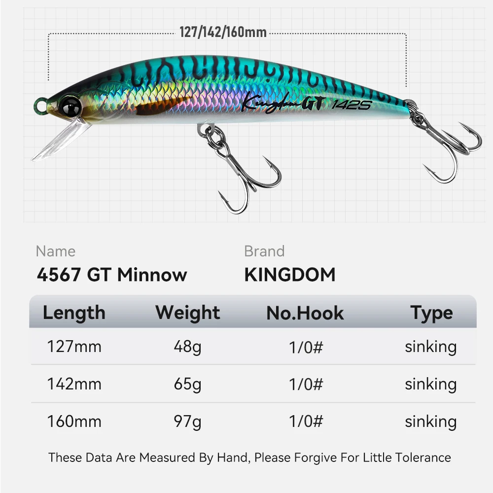 Señuelo de pececillo que se hunde en agua salada del Reino, 48g, 65g, 97g, fundición larga, atún, cebo duro Artificial, señuelo de pesca Jerkbait - imagen 3