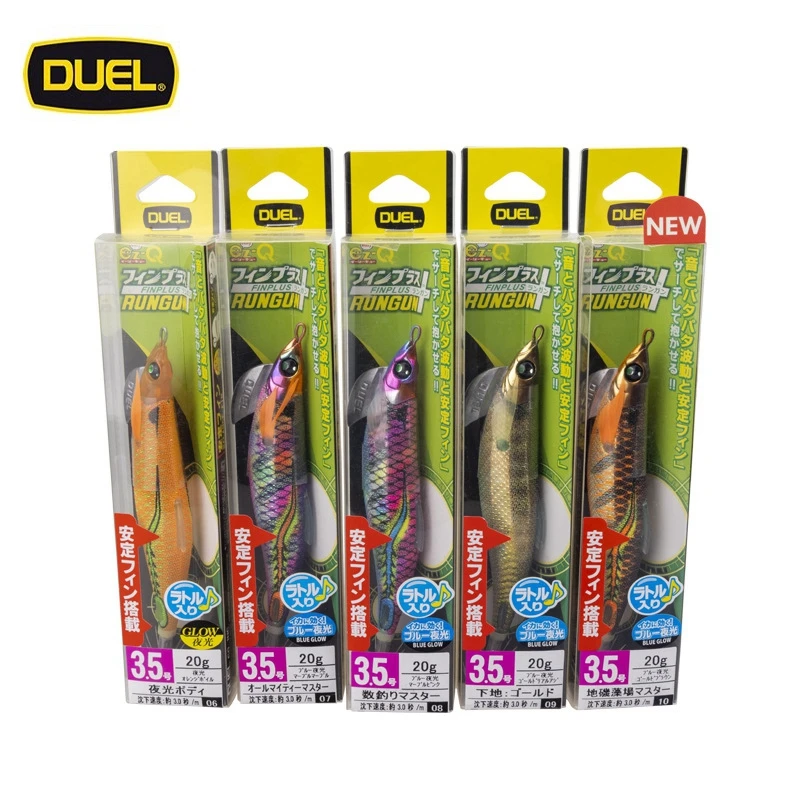 Duel gancho calamar UV luminoso de madera para bajo - imagen 4