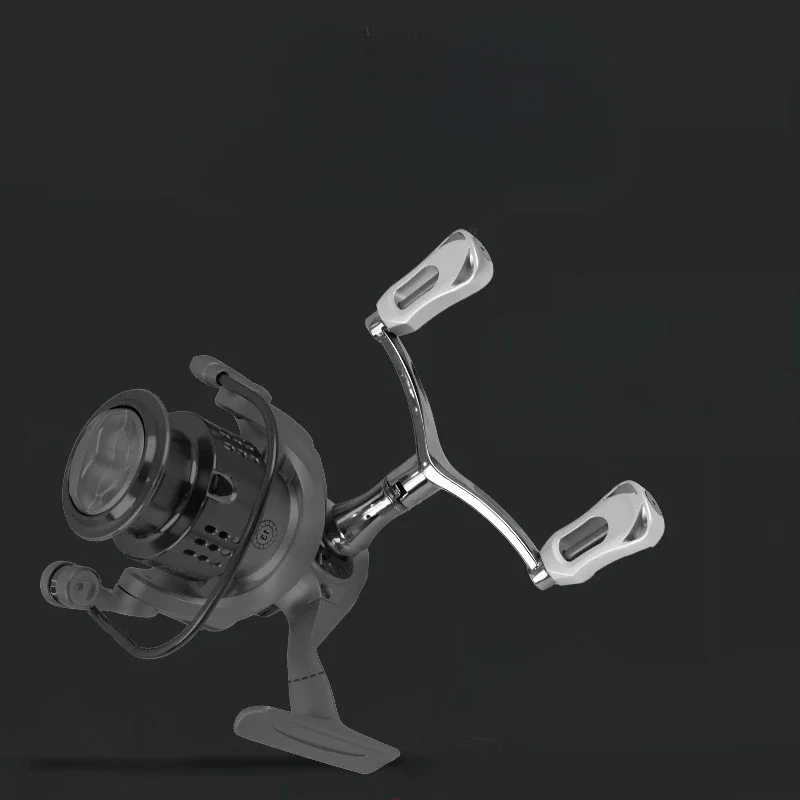 Carrete de pesca giratorio 5,2: 1 relación de engranaje 14LB arrastre máximo Spoo de Metal plegable CNC doble brazo para pesca de carpa de agua dulce y salada - imagen 4