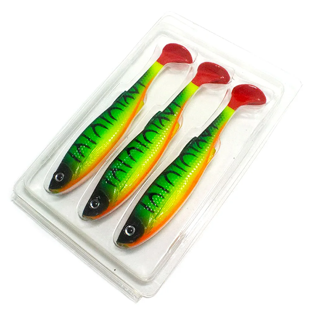 Señuelos de plástico blando para pesca, cebo de silicona para cola de paleta, Spark Shad Worm, Swimbaits, lubina, trucha, Lucio, Souple, 3 piezas/paquete, 10cm, 11,5g - imagen 2