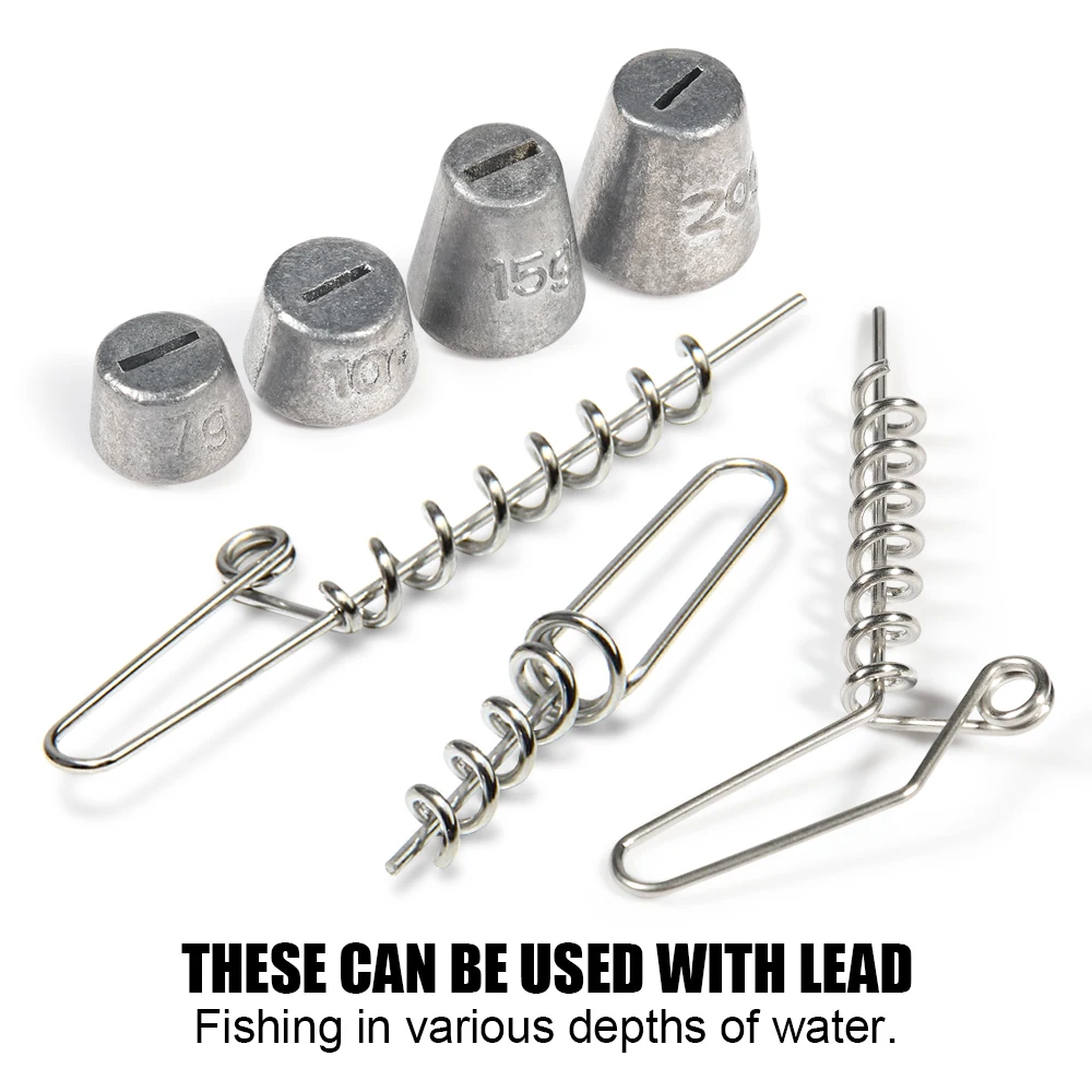 Spinpoler-tornillo multide profundidad para señuelo de pesca Softbait, Swimbait shad, tornillo de goma para pescado, Pin de bloqueo de resorte, accesorios de aparejo Stinger - imagen 5